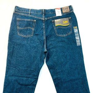 NWT‎ Lee Tomas Relaxed Fit Straight Leg Jeans Dark Wash Denim Men's 42x32